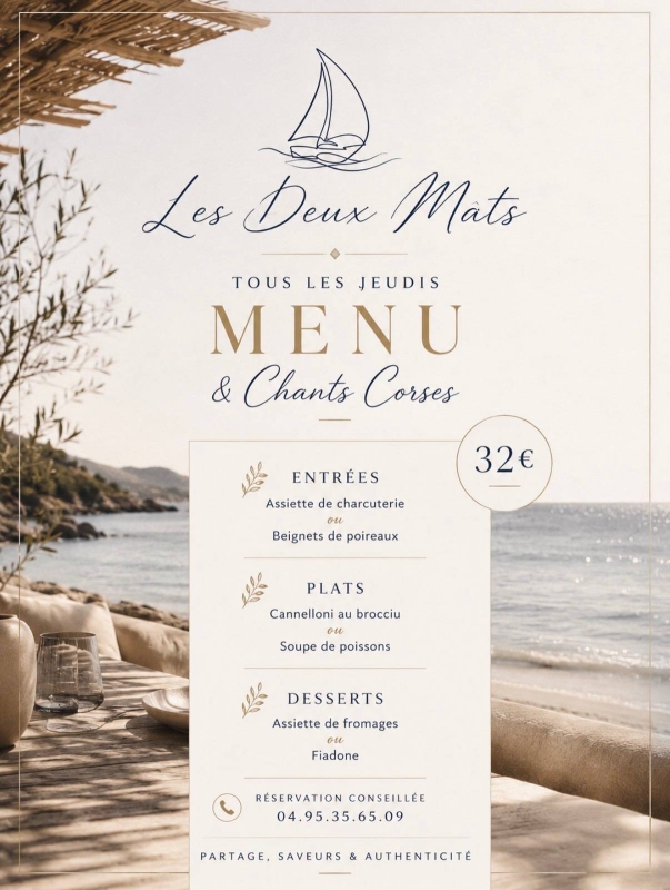 Evenements - Les Deux Mâts - restaurant GHISONACCIA - bien manger GHISONACCIA